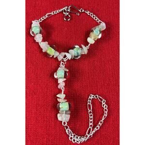 Jade and Beads Stones and Silver Slave Bracelet From Perú